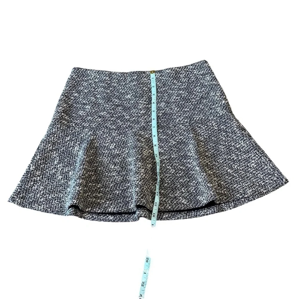 Ann Taylor LOFT Black/White Woven Winter Peplum Skater Skirt  Size MP
